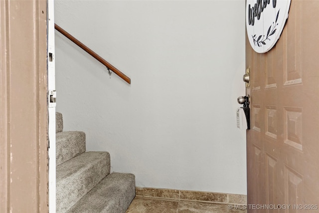 6374 S 80th E Ave Unit A, Tulsa, OK 74133 - stairs featuring baseboards