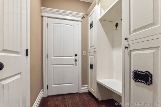 9512 N 144th E Ave, Owasso, OK 74055 - mudroom with dark wood-type flooring and baseboards