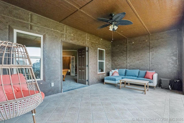 9512 N 144th E Ave, Owasso, OK 74055 - view of patio / terrace with a ceiling fan and outdoor lounge area