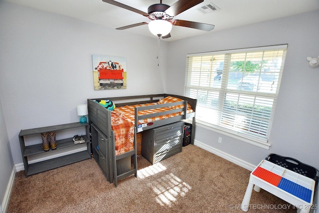 2570 Ambers Way, Tahlequah, OK 74464 - bedroom featuring baseboards, carpet, and ceiling fan