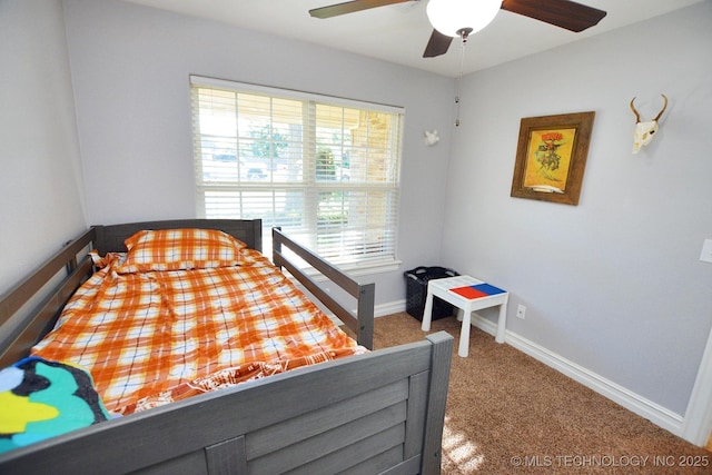 2570 Ambers Way, Tahlequah, OK 74464 - bedroom featuring carpet flooring, baseboards, and ceiling fan