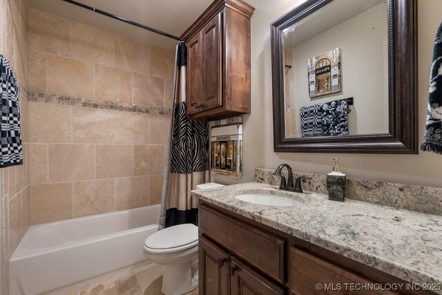 10406 N 86th E Ave, Owasso, OK 74055 - full bath featuring toilet, vanity, and shower / bathtub combination with curtain