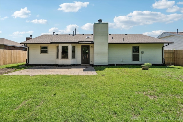 8208 N 122nd E Ave, Owasso, OK 74055 - back of property featuring a patio area, a chimney, and a shingled roof