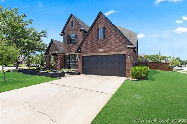 3000 S Tamarack Ave, Broken Arrow, OK 74012 - tudor home featuring concrete driveway, brick siding, and an attached garage