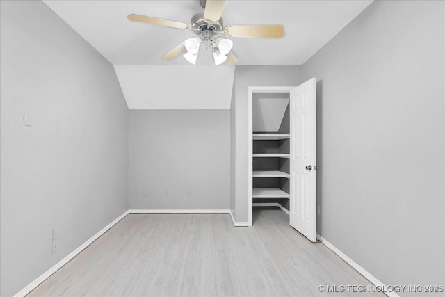 3000 S Tamarack Ave, Broken Arrow, OK 74012 - bonus room featuring a ceiling fan, wood finished floors, baseboards, and vaulted ceiling