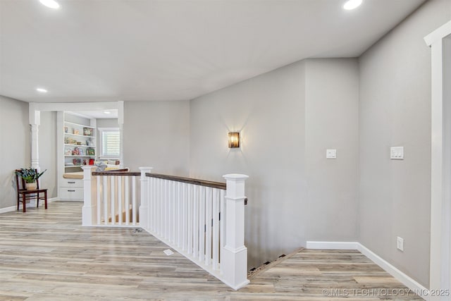 4748 N 4318th Rd, Pryor, OK 74361 - corridor with an upstairs landing, recessed lighting, light wood-style flooring, and baseboards