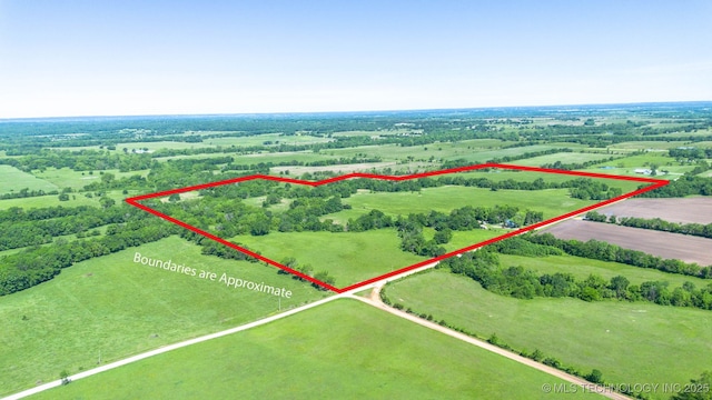 33321 S 4470th Rd, Vinita, OK 74301 - overview of rural landscape featuring property parcel outlined