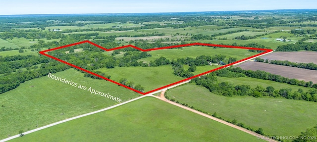 33321 S 4470th Rd, Vinita, OK 74301 - aerial view of sparsely populated area featuring property parcel outlined