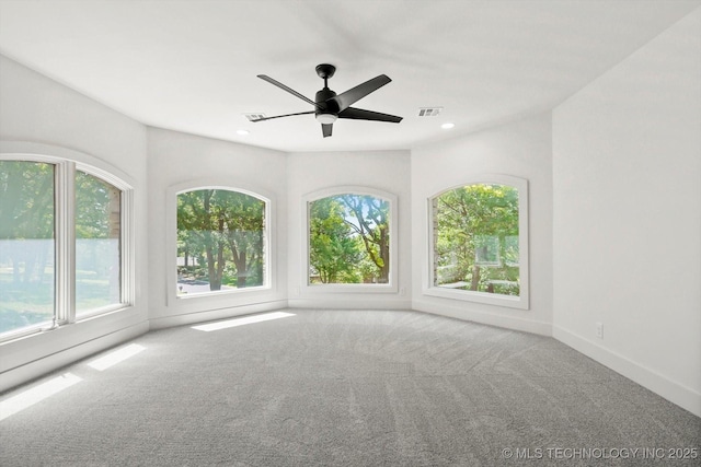5011 E 84th St, Tulsa, OK 74137 - carpeted empty room featuring recessed lighting, ceiling fan, and baseboards
