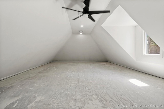 5011 E 84th St, Tulsa, OK 74137 - additional living space with a ceiling fan and lofted ceiling