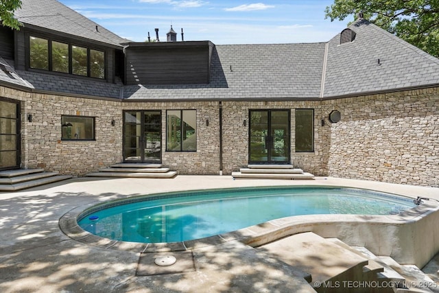 5011 E 84th St, Tulsa, OK 74137 - outdoor pool featuring entry steps and a patio