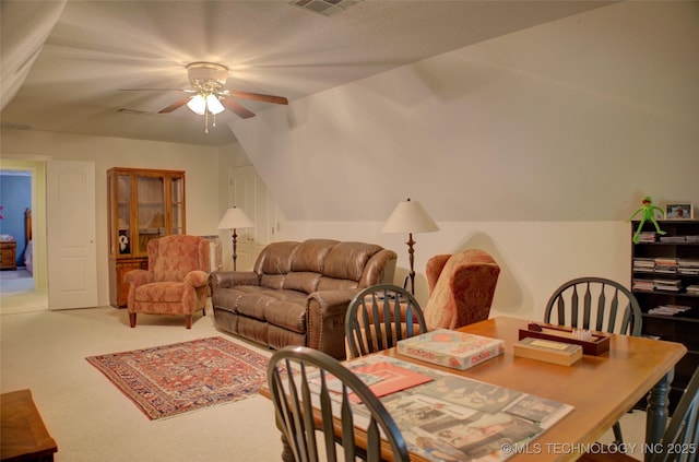 5140 E 107th Pl, Tulsa, OK 74137 - dining area with ceiling fan and carpet flooring