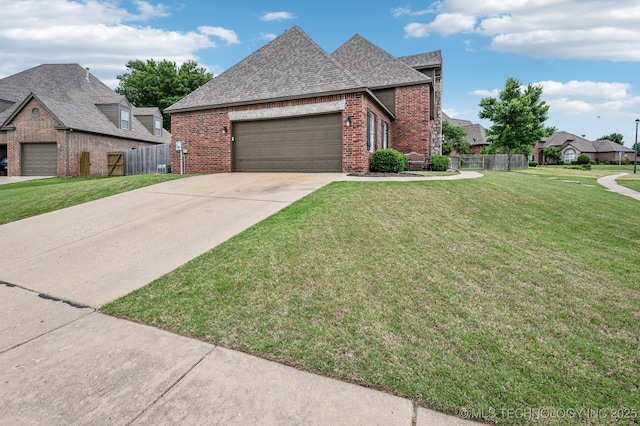 3305 N Oak Ave, Broken Arrow, OK 74012 - view of front of home with brick siding, roof with shingles, a garage, and driveway