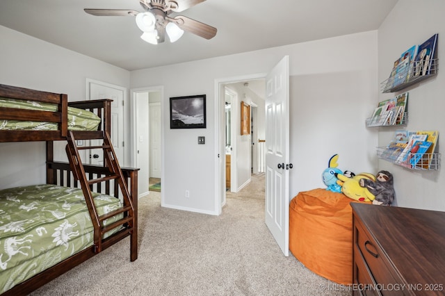 3305 N Oak Ave, Broken Arrow, OK 74012 - bedroom with light carpet and a ceiling fan