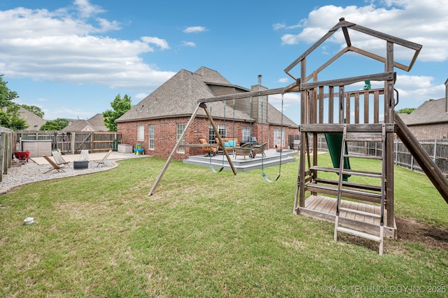 3305 N Oak Ave, Broken Arrow, OK 74012 - fenced backyard featuring a patio area