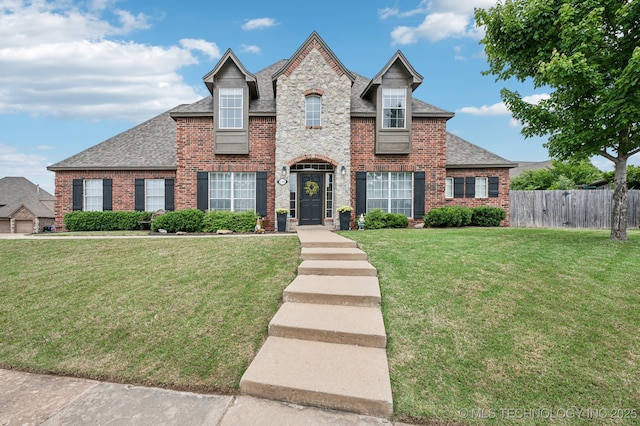 3305 N Oak Ave, Broken Arrow, OK 74012 - french provincial home featuring brick siding and roof with shingles