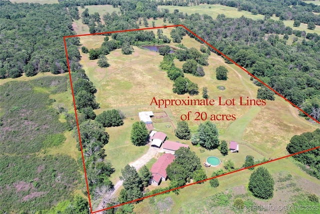 11787 S 4243rd Rd, Chelsea, OK 74016 - aerial view of property's location with property parcel outlined