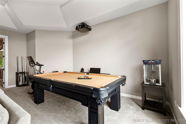 12014 S Kingston Pl, Tulsa, OK 74137 - playroom with light colored carpet, billiards table, and baseboards