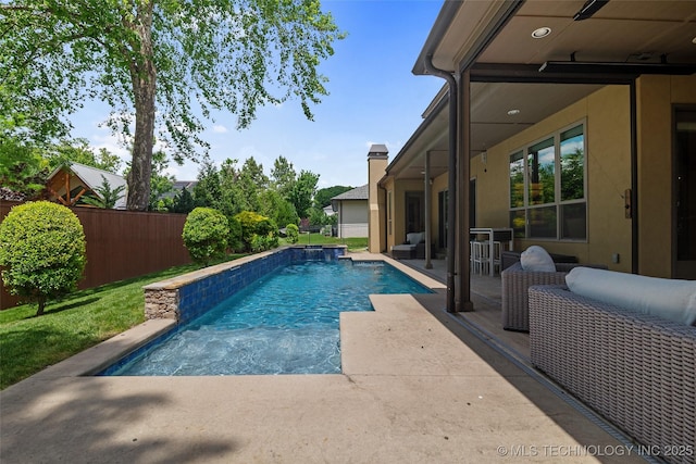 12014 S Kingston Pl, Tulsa, OK 74137 - view of swimming pool featuring a patio and a fenced backyard