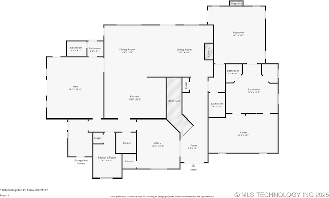 12014 S Kingston Pl, Tulsa, OK 74137 - view of floor plan / room layout