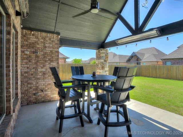 2915 E Rockford Pl, Broken Arrow, OK 74014 - view of patio featuring outdoor dining area and a ceiling fan