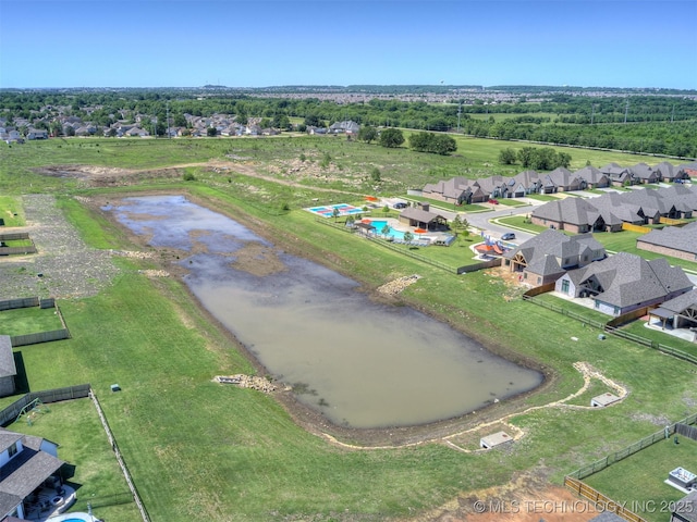 2915 E Rockford Pl, Broken Arrow, OK 74014 - aerial perspective of suburban area featuring a large body of water
