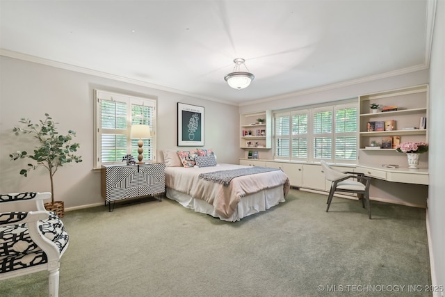 3898 E 72nd St, Tulsa, OK 74136 - bedroom with ornamental molding, carpet flooring, an office area, and baseboards