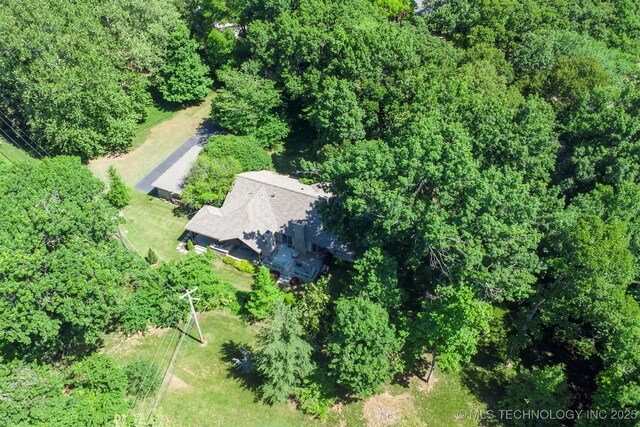 3898 E 72nd St, Tulsa, OK 74136 - drone / aerial view of a heavily wooded area
