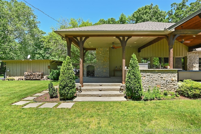 3898 E 72nd St, Tulsa, OK 74136 - view of home's community with a yard and area for grilling