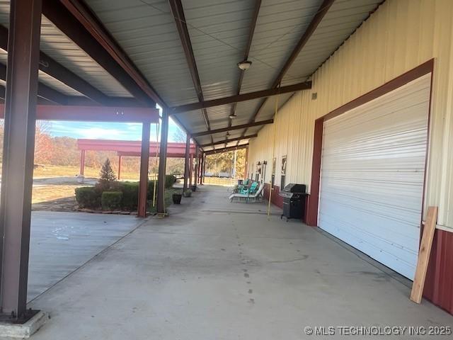 376 Lotoroc Ranch Rd, Barnsdall, OK 74002 - view of patio / terrace with a garage and area for grilling