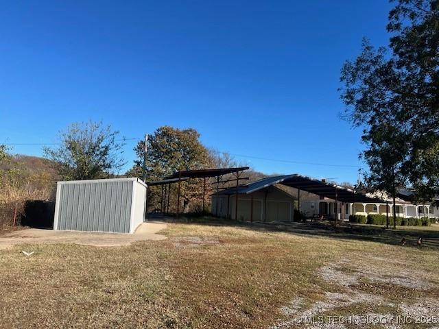 376 Lotoroc Ranch Rd, Barnsdall, OK 74002 - view of yard with an outdoor structure