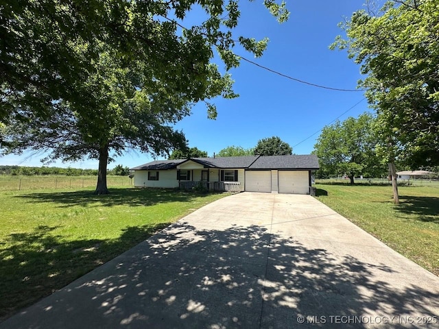 109948 S 4155th Rd, Checotah, OK 74426 - single story home with a garage, a front lawn, and concrete driveway