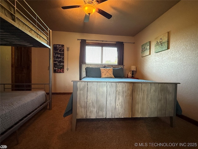 1965 Mcalester Lk, Mcalester, OK 74501 - bedroom with carpet, baseboards, and a ceiling fan