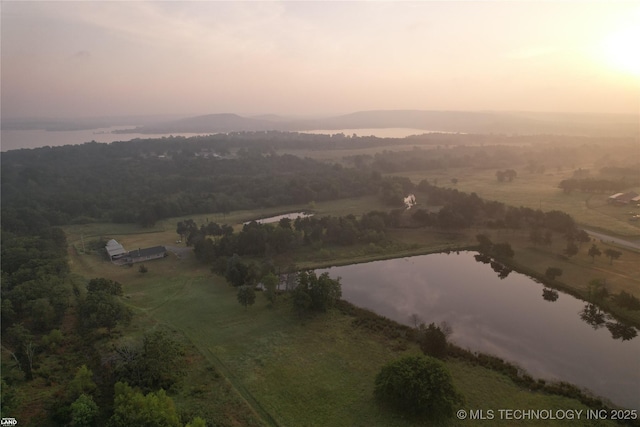 1965 Mcalester Lk, Mcalester, OK 74501 - aerial view at dusk of a water view and a rural view