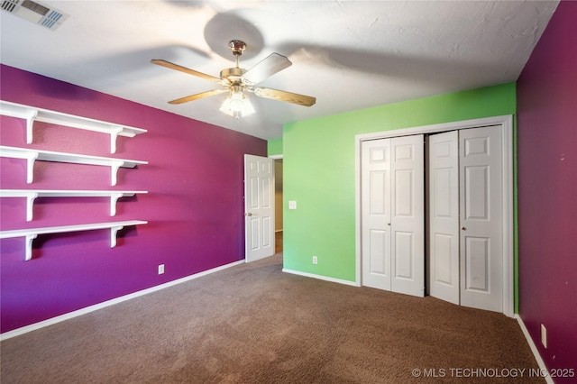 10511 S 83rd Cir, Tulsa, OK 74133 - unfurnished bedroom featuring carpet, a closet, a ceiling fan, and baseboards