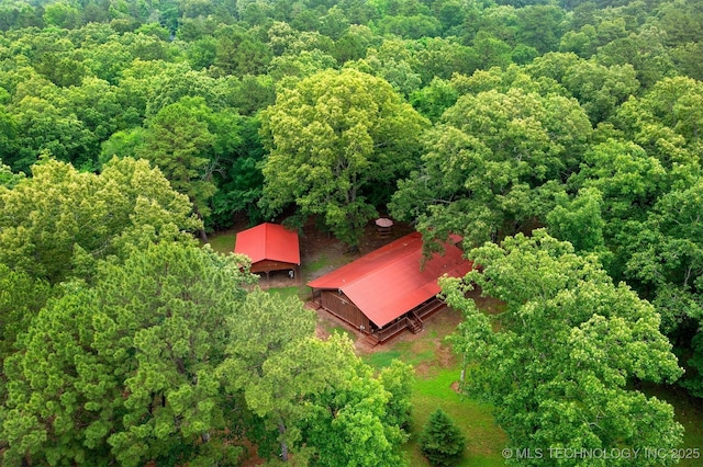 47 Tahnee Ln, Broken Bow, OK 74728 - view from above of property featuring a heavily wooded area