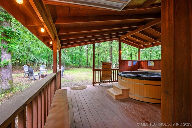 47 Tahnee Ln, Broken Bow, OK 74728 - deck with a hot tub