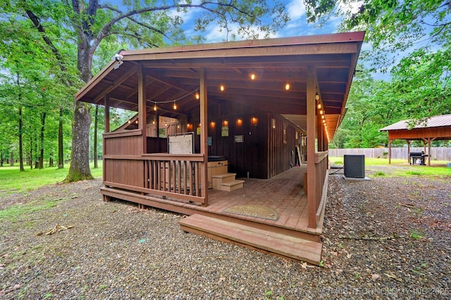 47 Tahnee Ln, Broken Bow, OK 74728 - wooden deck with cooling unit