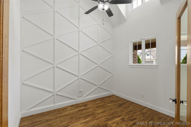2978 E 146th St S, Bixby, OK 74008 - unfurnished room featuring a ceiling fan, baseboards, and wood finished floors