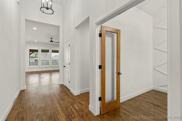 2978 E 146th St S, Bixby, OK 74008 - hall featuring wood finished floors, baseboards, and recessed lighting