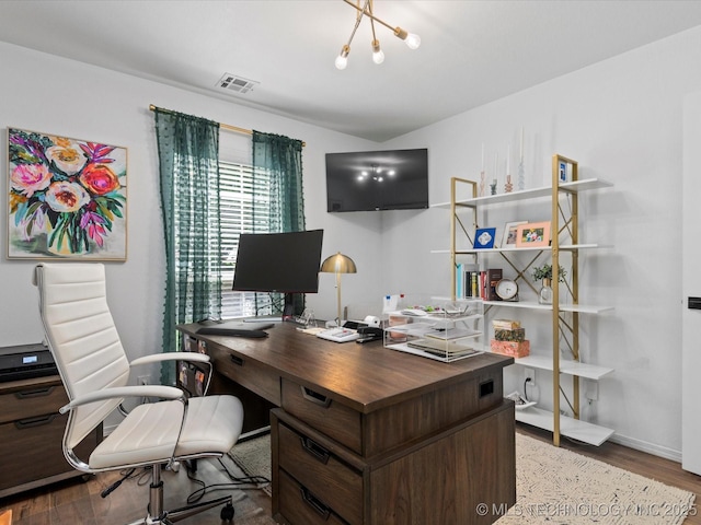 5553 S Delaware Ct, Tulsa, OK 74105 - home office featuring wood finished floors and baseboards
