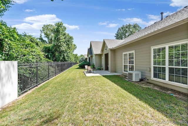 10107 S 94th E Pl, Tulsa, OK 74133 - view of yard with central AC and a patio area