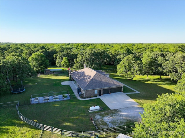 16012 N 145th Ave, Collinsville, OK 74021 - view of subject property with a heavily wooded area