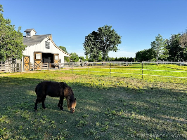 16012 N 145th Ave, Collinsville, OK 74021 - view of yard featuring an exterior structure, an outbuilding, a view of countryside, and a barn