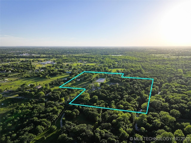 16012 N 145th Ave, Collinsville, OK 74021 - aerial overview of property's location with property parcel outlined