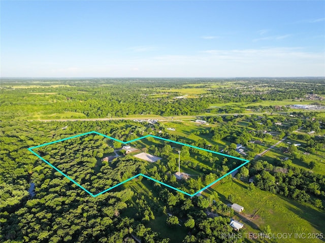 16012 N 145th Ave, Collinsville, OK 74021 - aerial overview of property's location with property parcel outlined