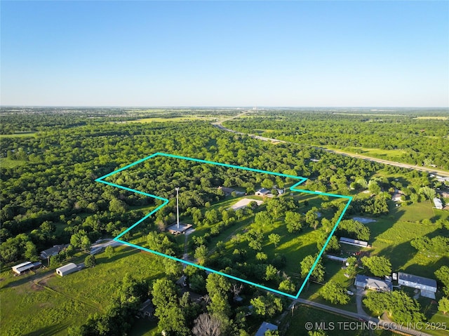 16012 N 145th Ave, Collinsville, OK 74021 - view of property location featuring a heavily wooded area and property boundaries highlighted