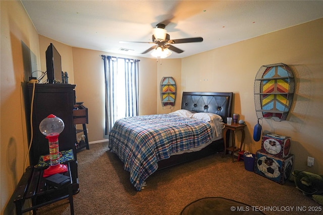 7808 E Broadway St, Broken Arrow, OK 74014 - carpeted bedroom featuring a ceiling fan