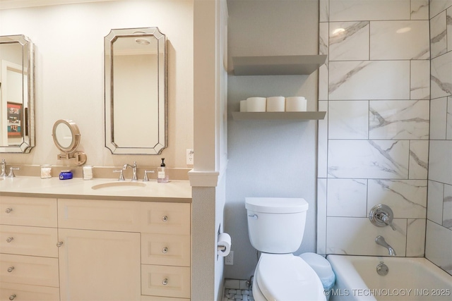 5529 S New Haven Ave, Tulsa, OK 74135 - full bath featuring toilet, double vanity, and shower / bathtub combination
