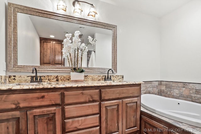 15209 S 89th W Ave, Sapulpa, OK 74066 - full bathroom featuring double vanity and a bath